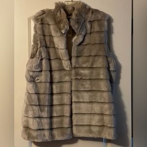 Talbots New Faux Fur Shell Vest